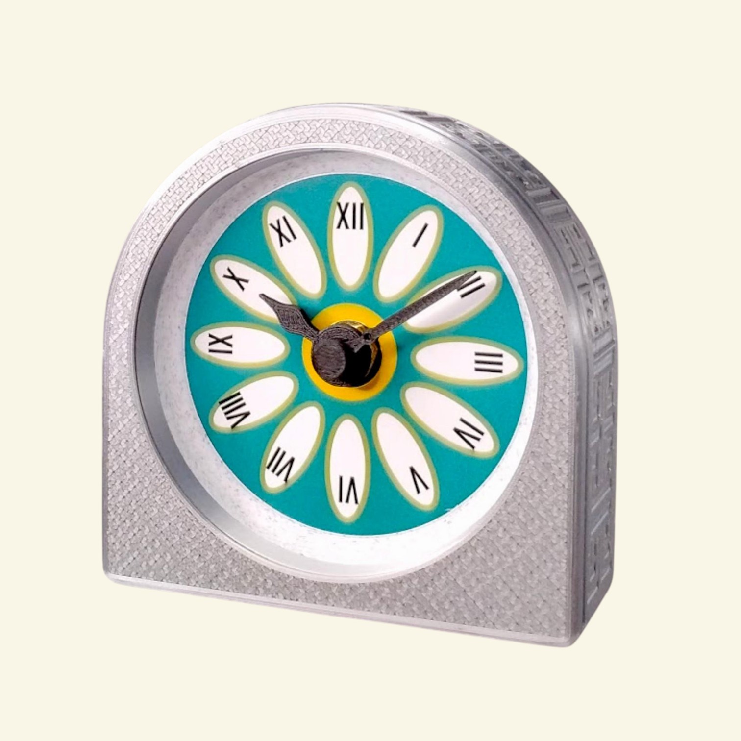 Silver desk clock