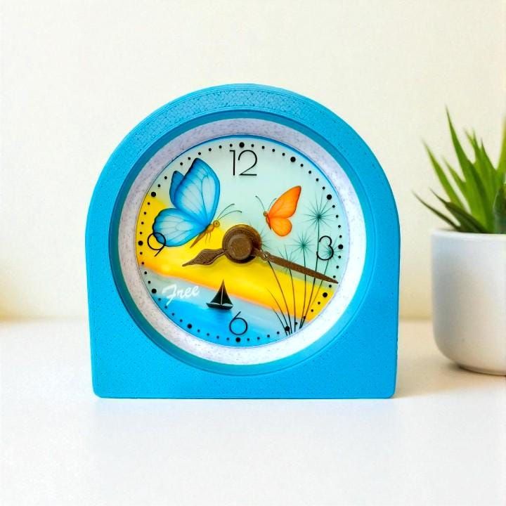 Blue Butterfly Coastal Clock