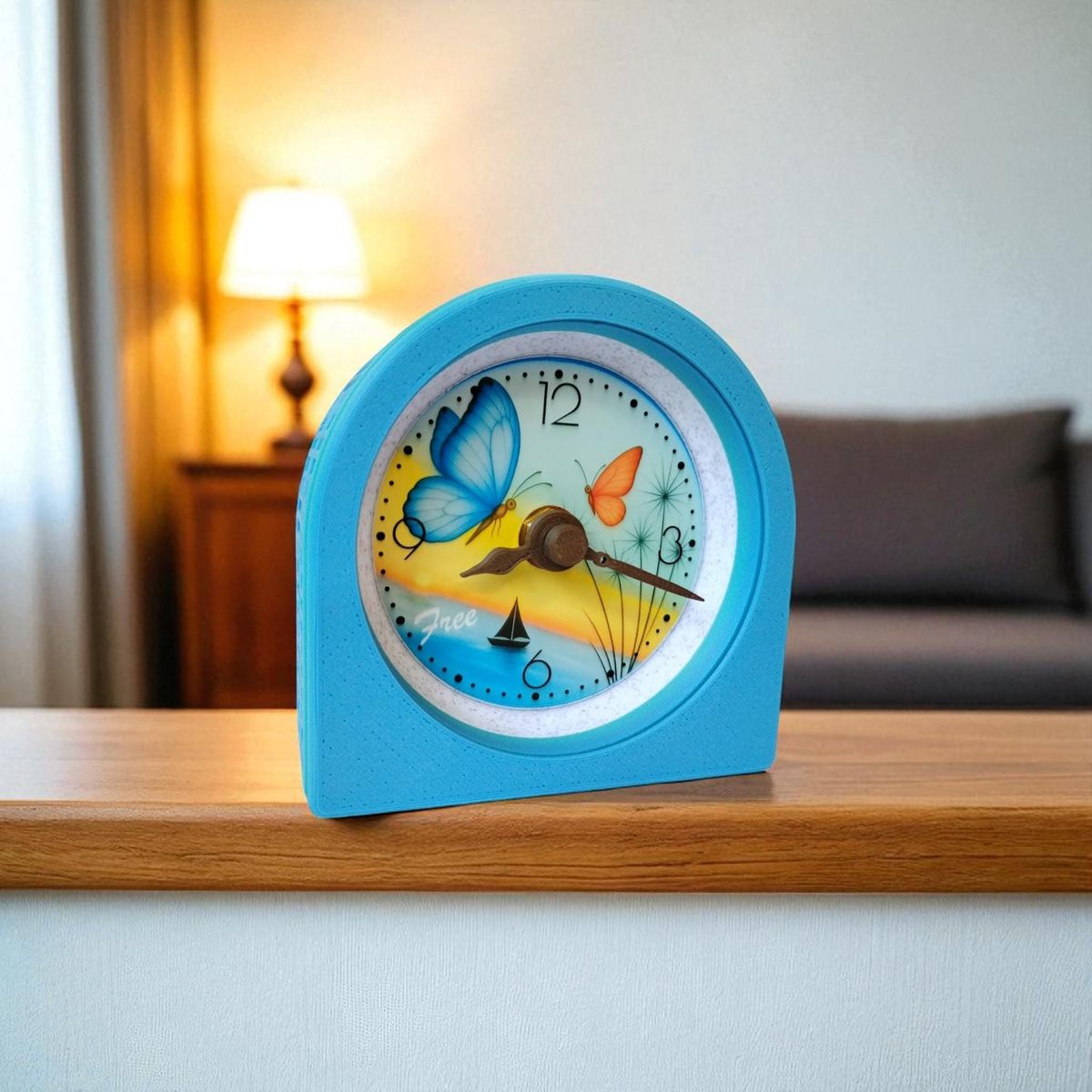 Blue Butterfly Coastal Clock — view 5