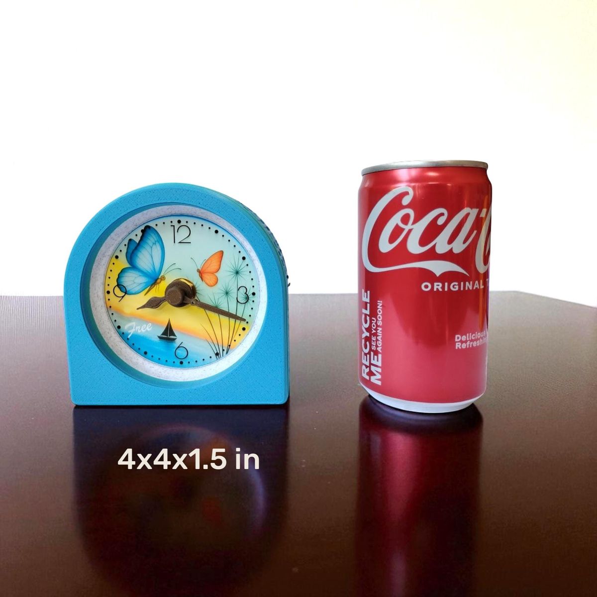 Blue Butterfly Coastal Clock — view 9