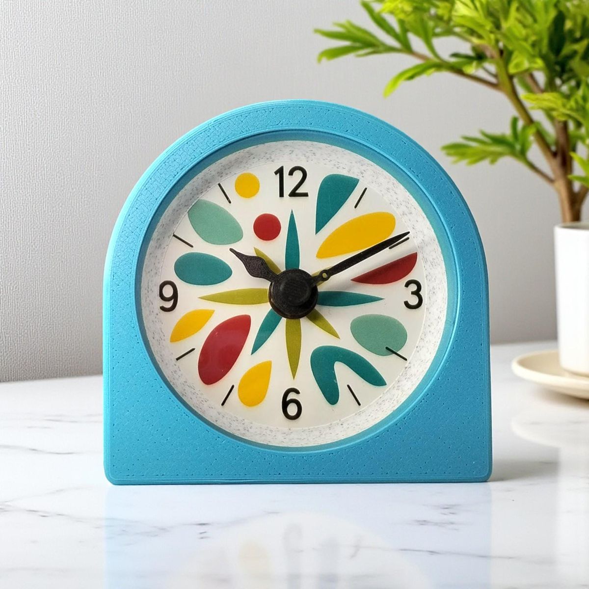 Blue Color Block Clock