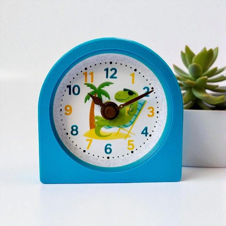 Blue Dinosaur Beach Clock
