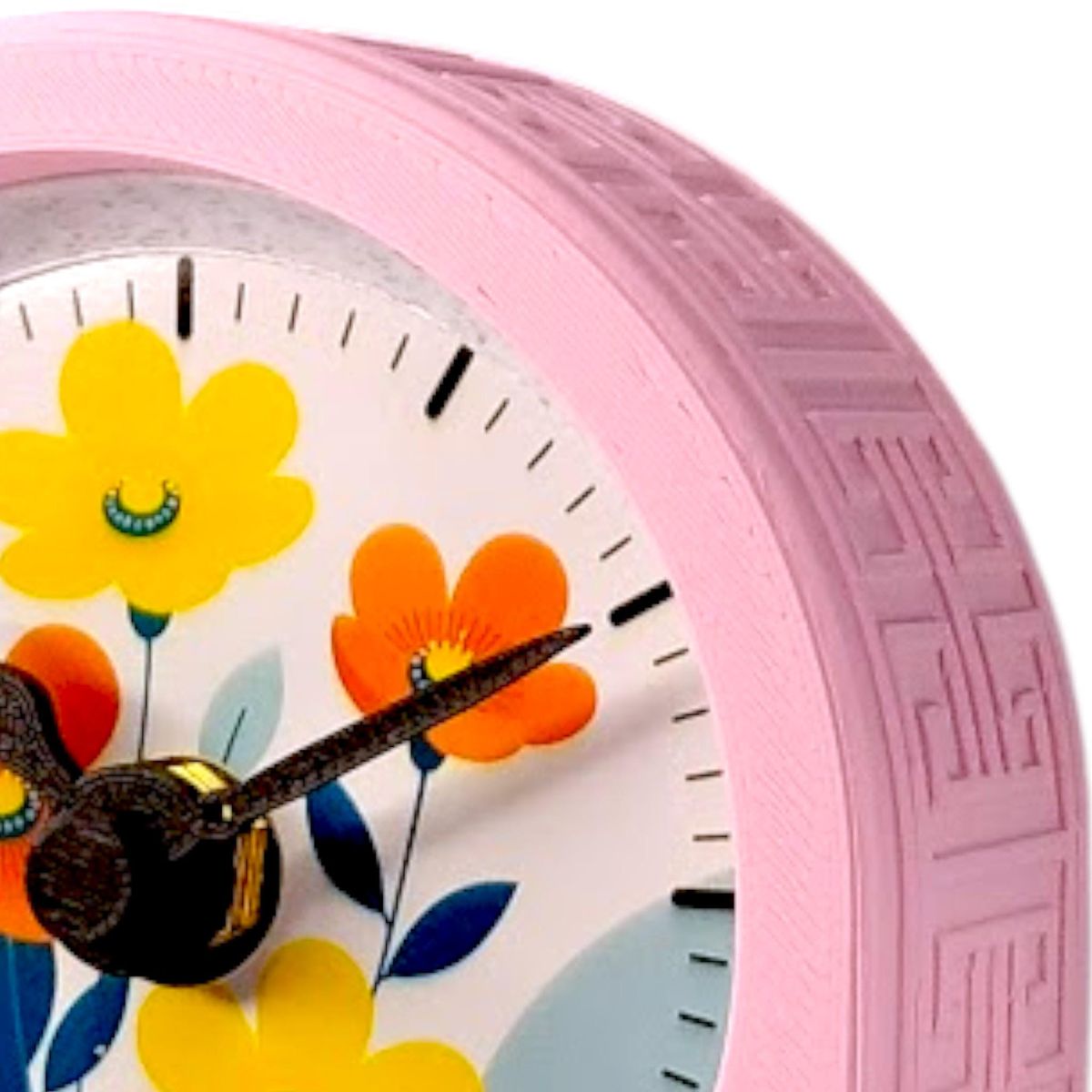 Blush Pink Retro Floral Clock — view 8