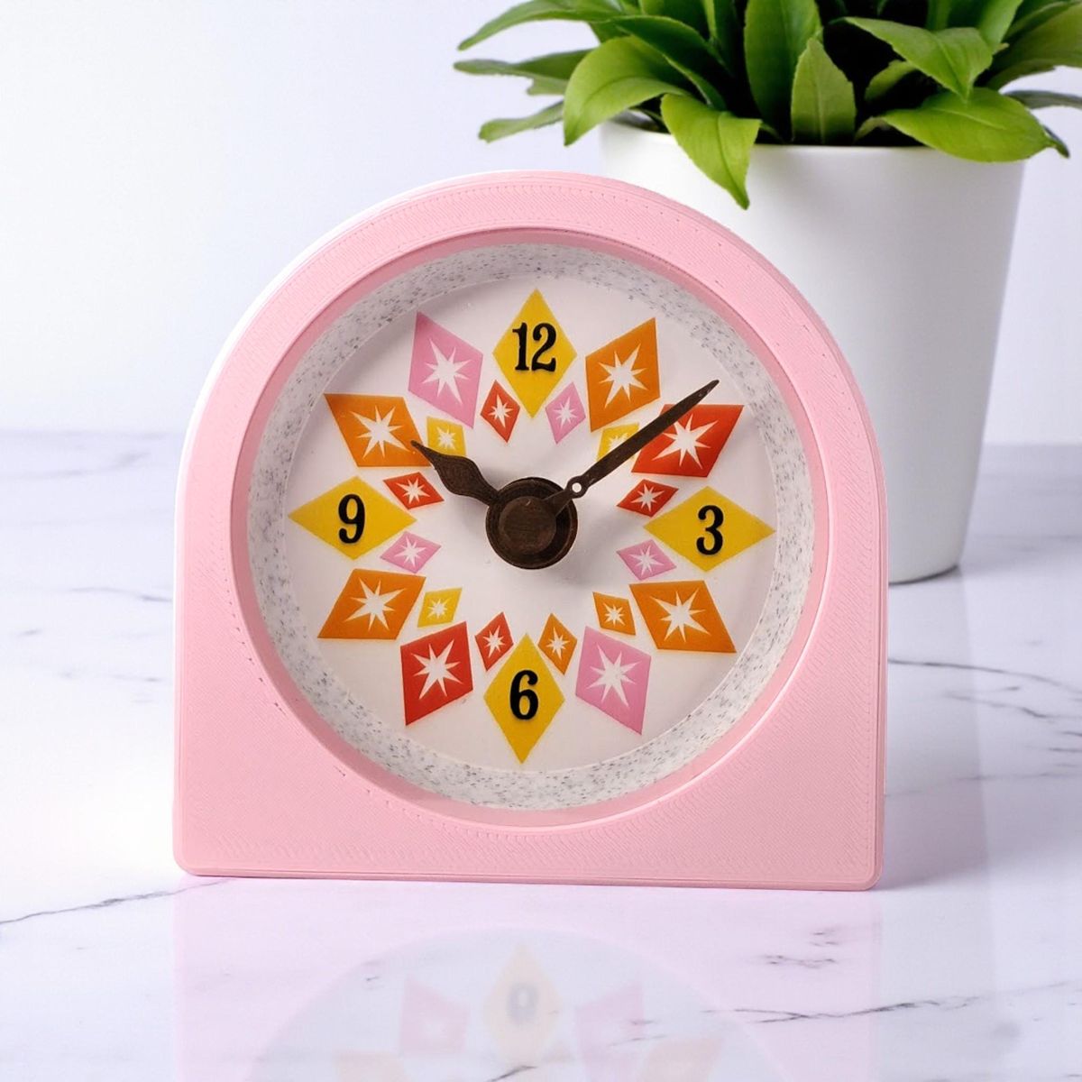 Blush Pink Starburst Clock