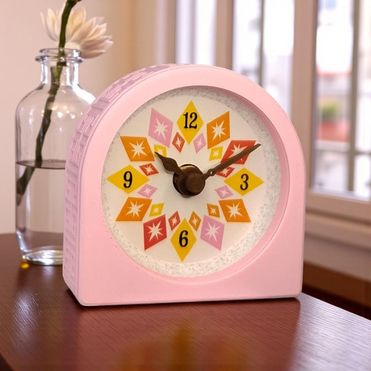 Blush Pink Starburst Clock — view 2