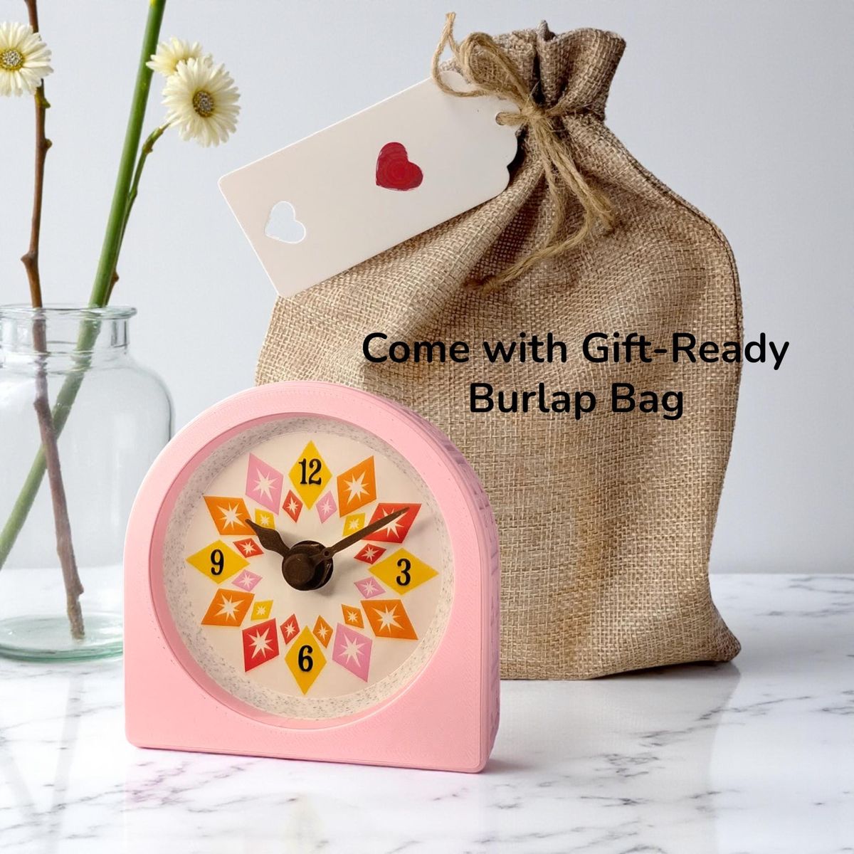 Blush Pink Starburst Clock — view 6