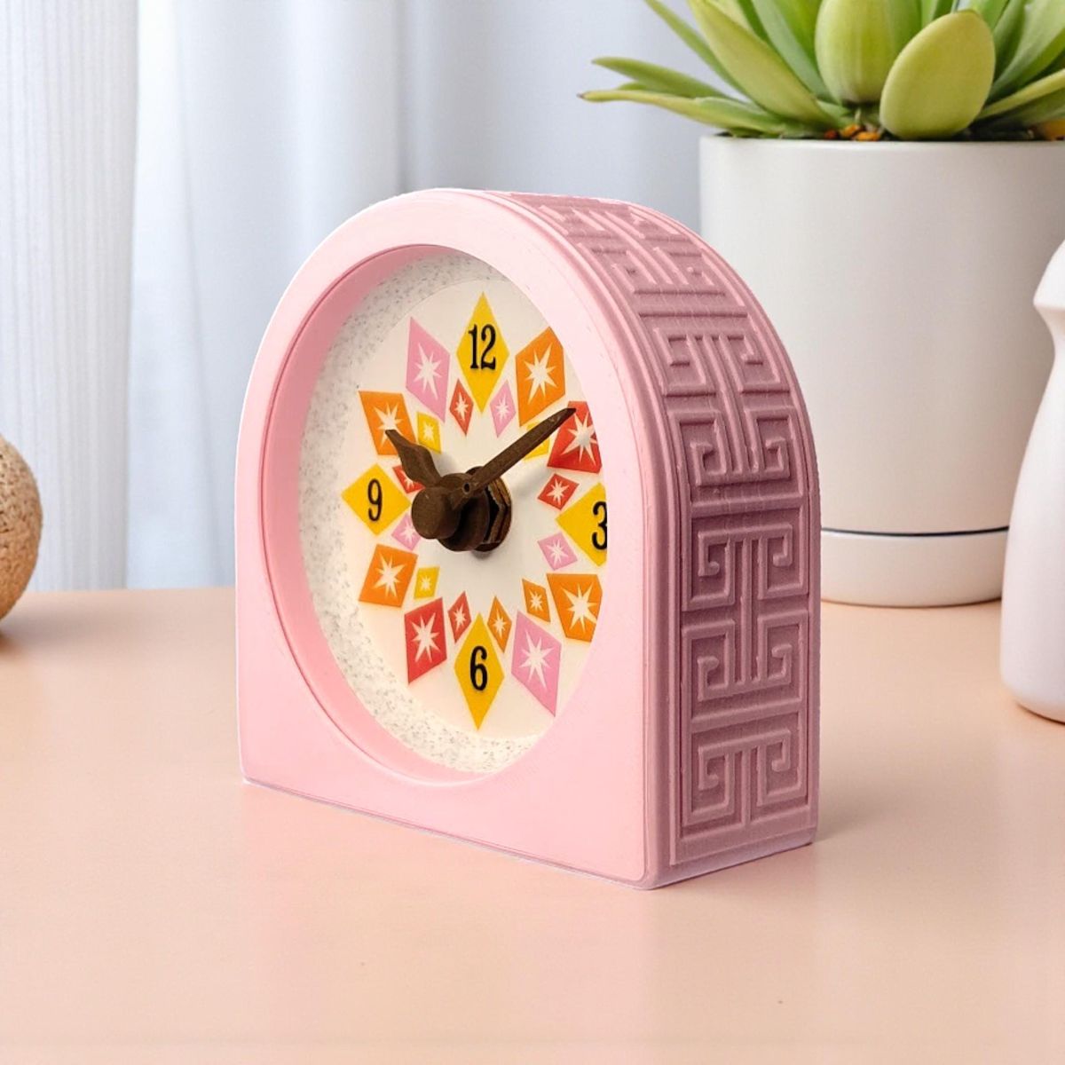 Blush Pink Starburst Clock — view 7