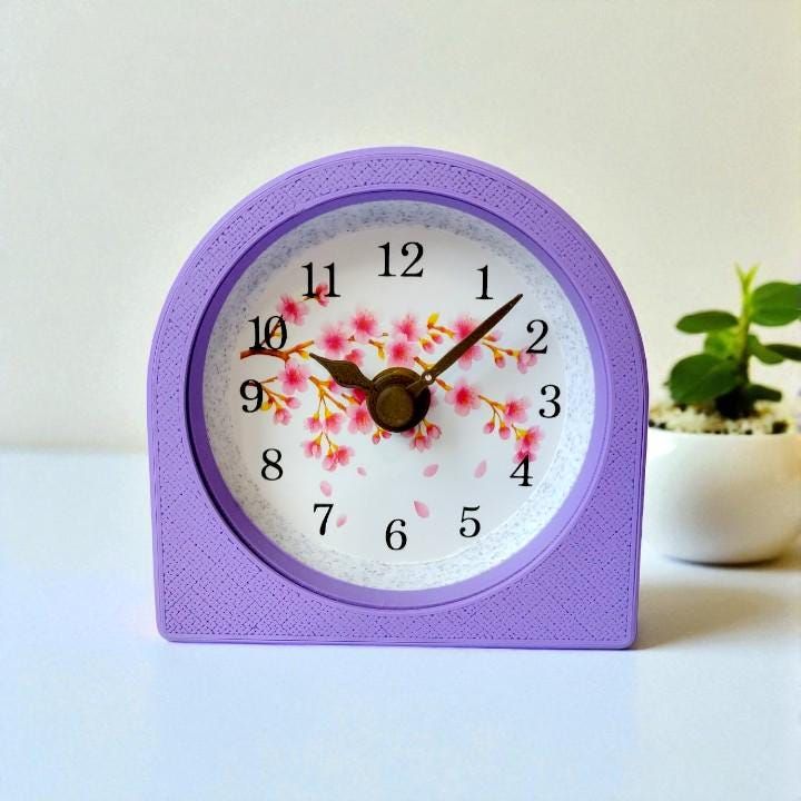 Lavender Cherry Blossom Clock