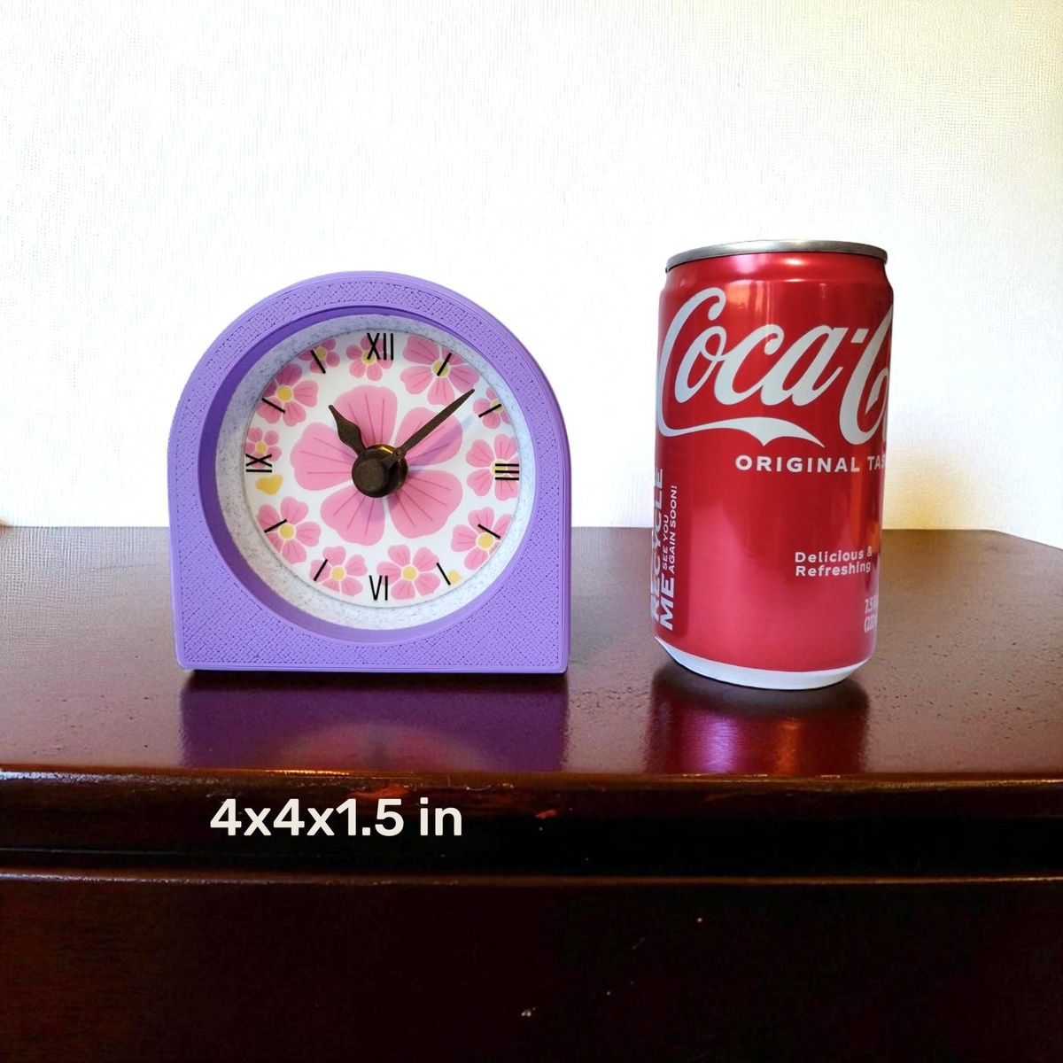 Lavender Pink Floral Clock — view 9