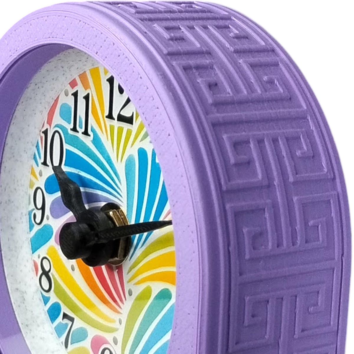 Lavender Spoonflower Swirl Clock — view 5