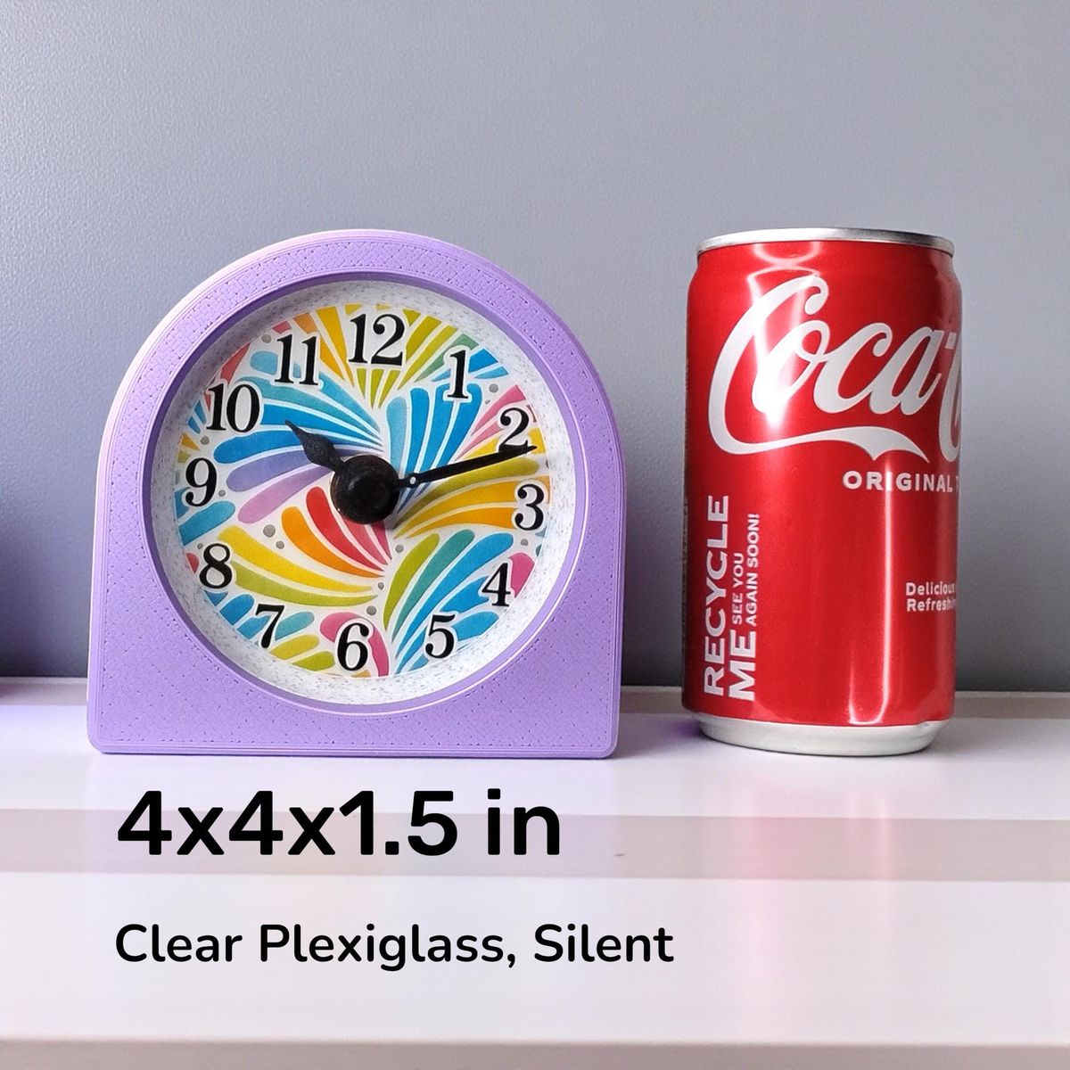 Lavender Spoonflower Swirl Clock — view 9