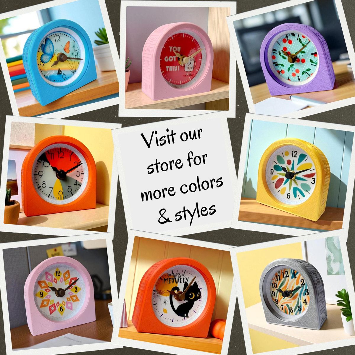 Lavender Spoonflower Swirl Clock — view 10