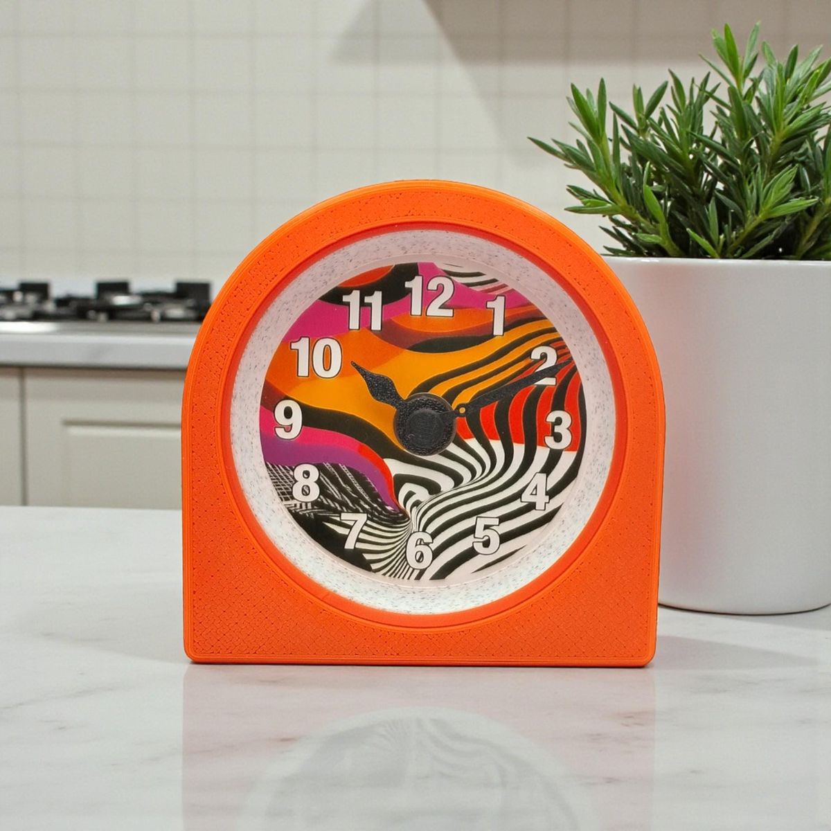 Orange Abstract Clock