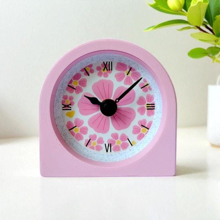 Pink Floral Clock