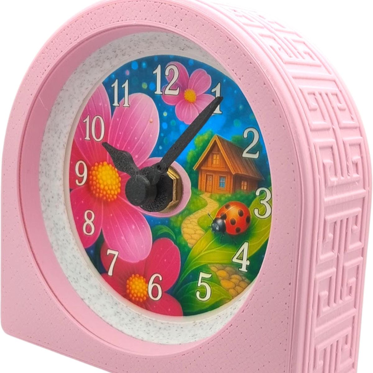 Pink Ladybug Floral Clock — view 3