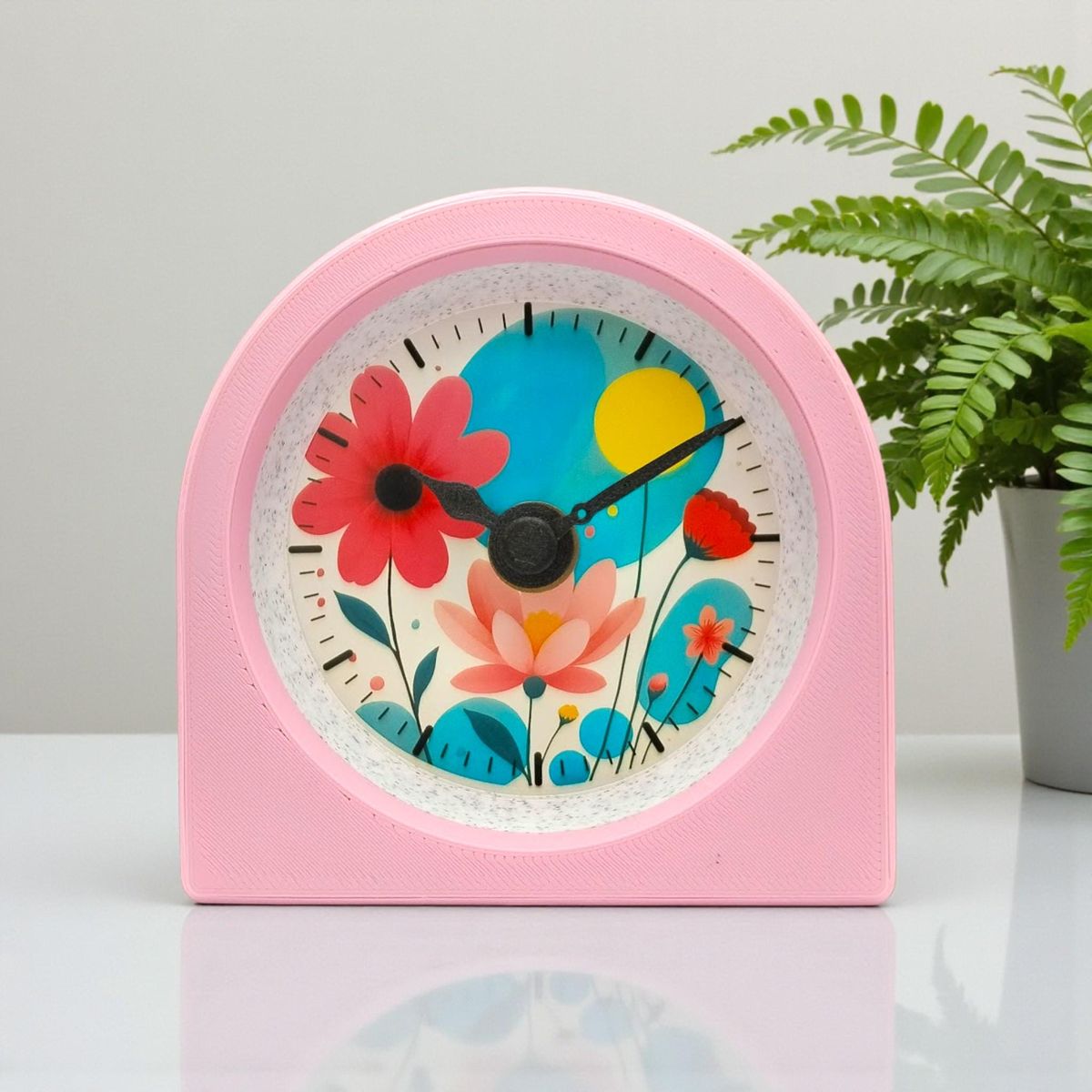 Pink Lotus Flower Clock