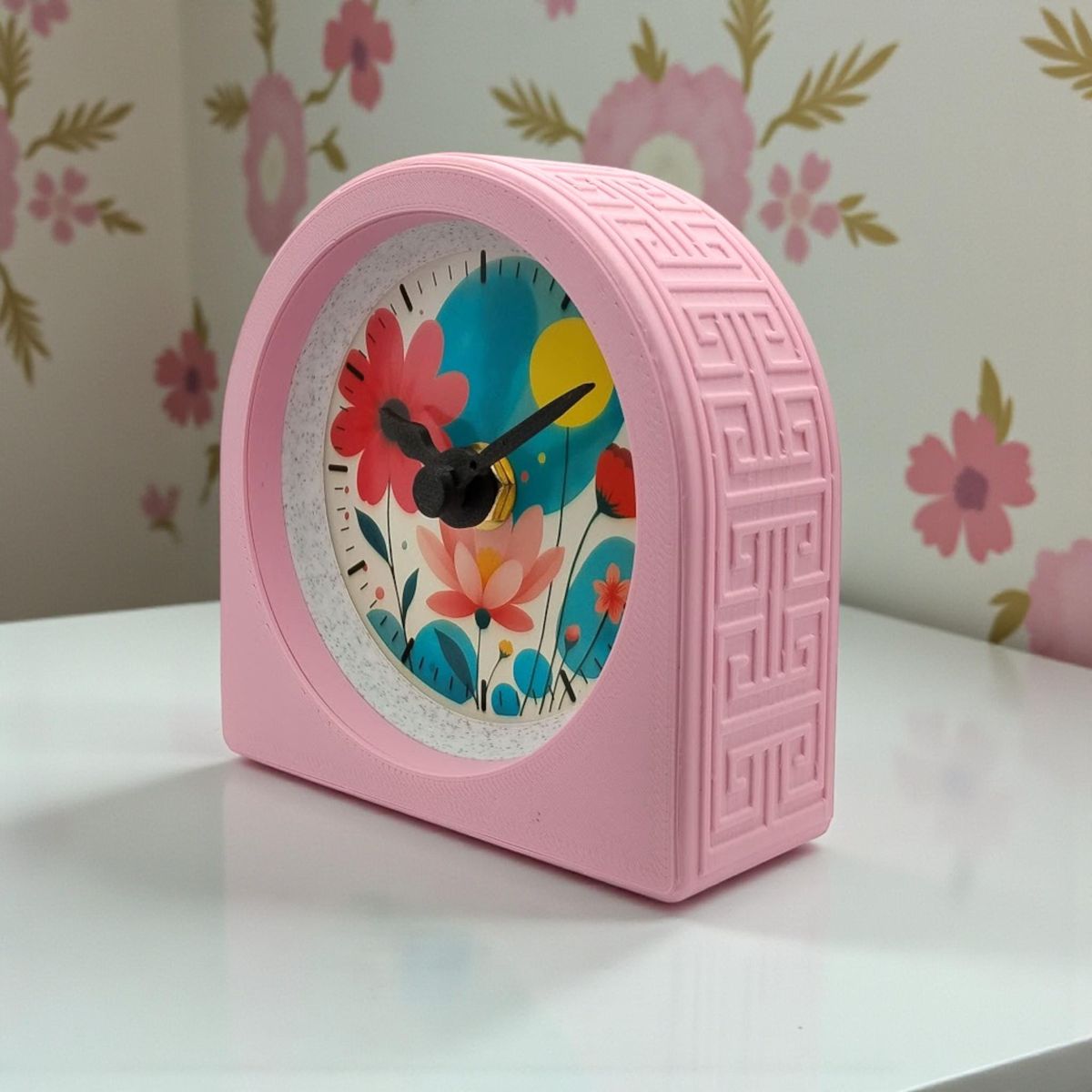 Pink Lotus Flower Clock — view 2