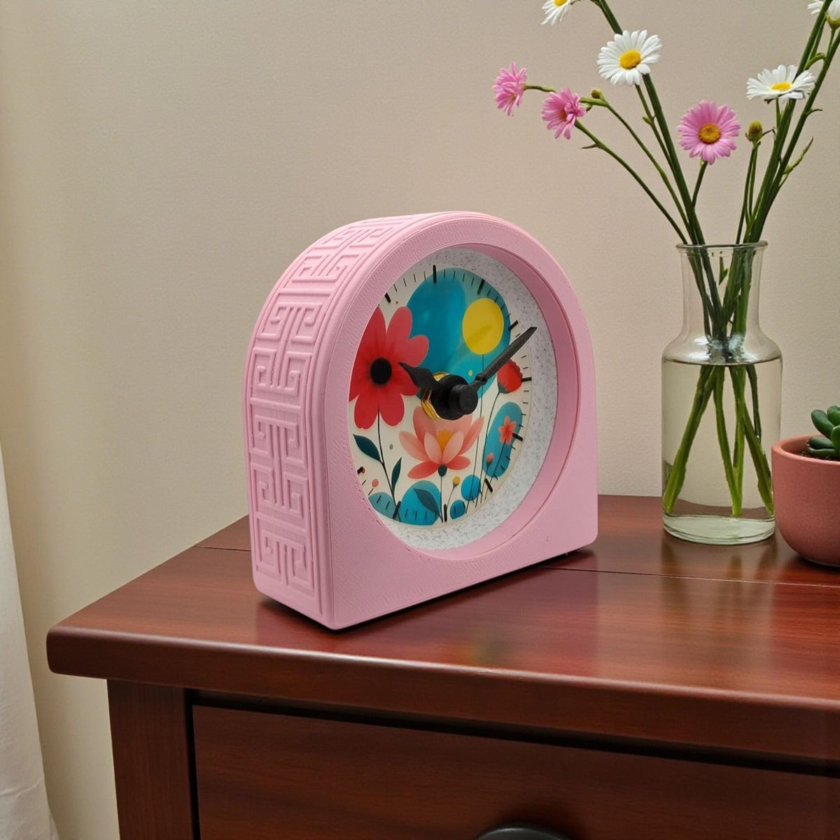 Pink Lotus Flower Clock — view 6