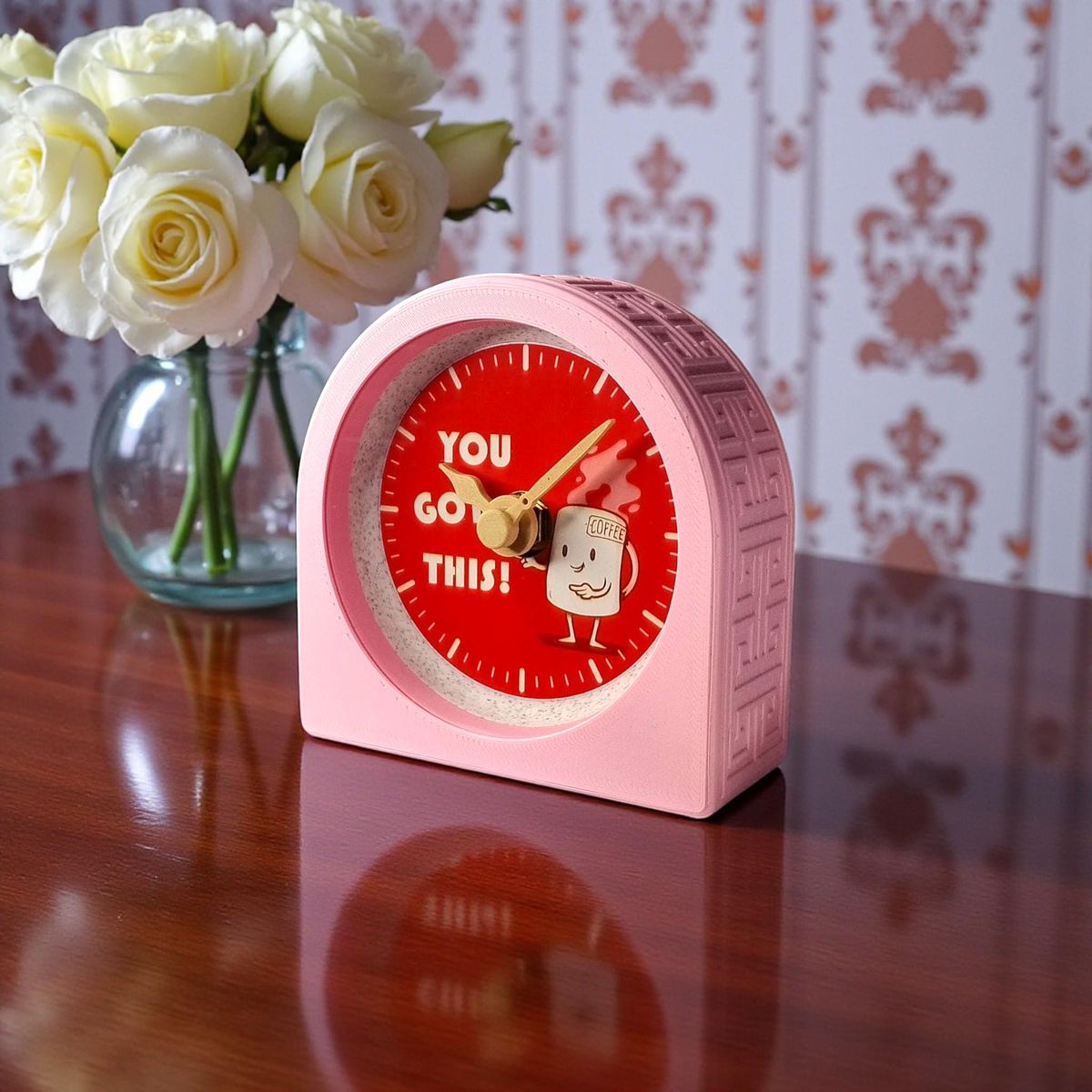 Pink You Got This Coffee Clock — view 5