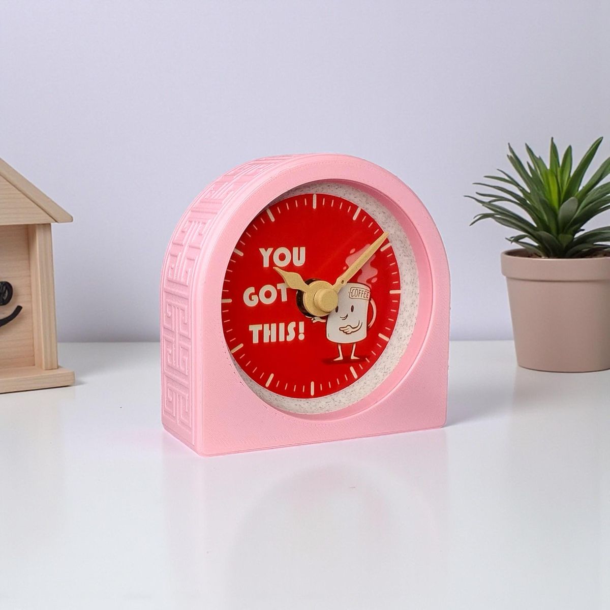 Pink You Got This Coffee Clock — view 7