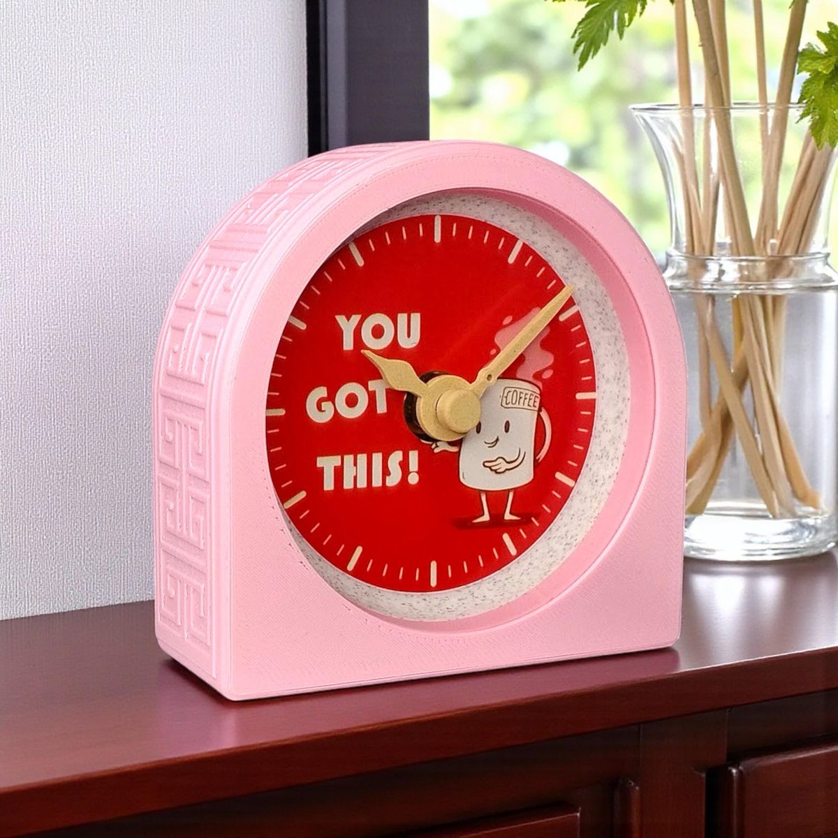 Pink You Got This Coffee Clock — view 8