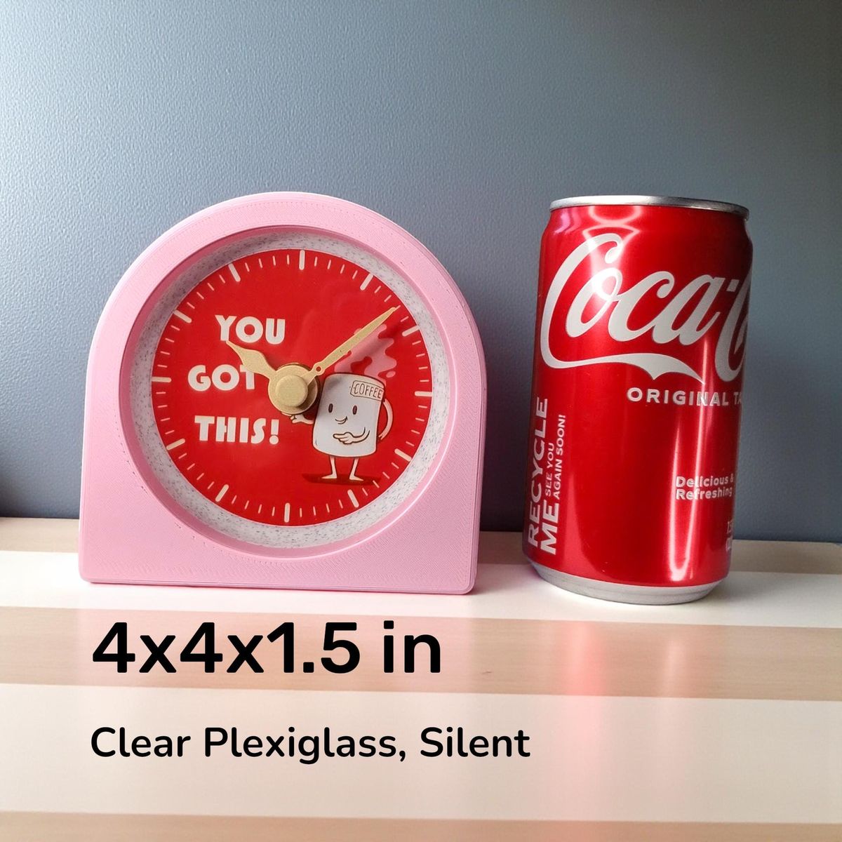Pink You Got This Coffee Clock — view 9