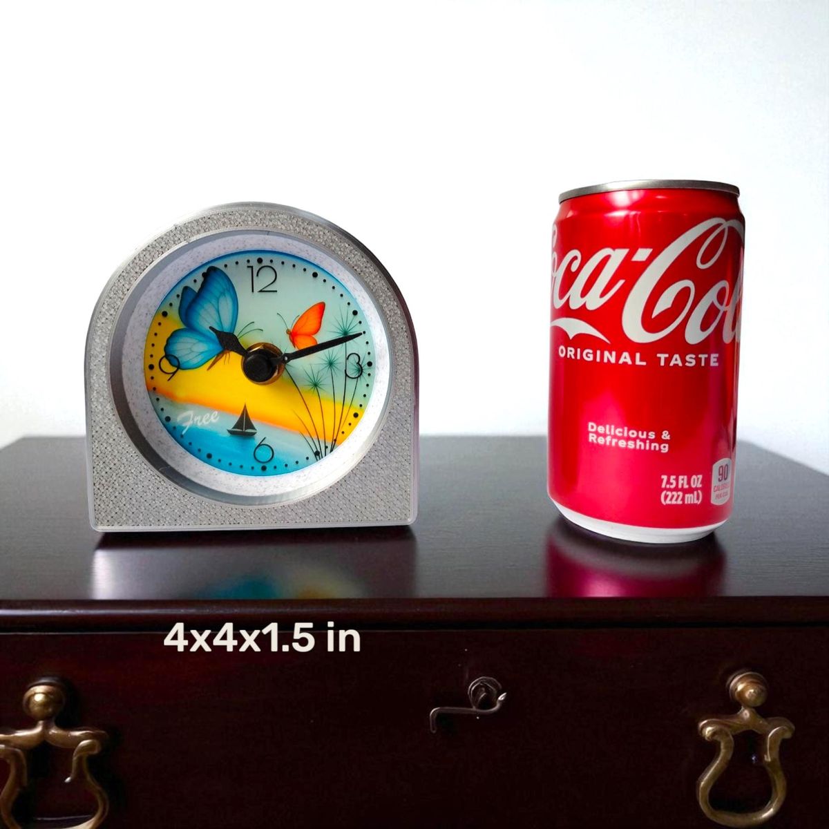 Silver Butterfly Coastal Clock — view 9