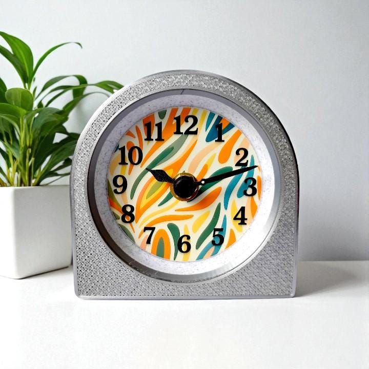 Silver Teardrop Abstract Clock