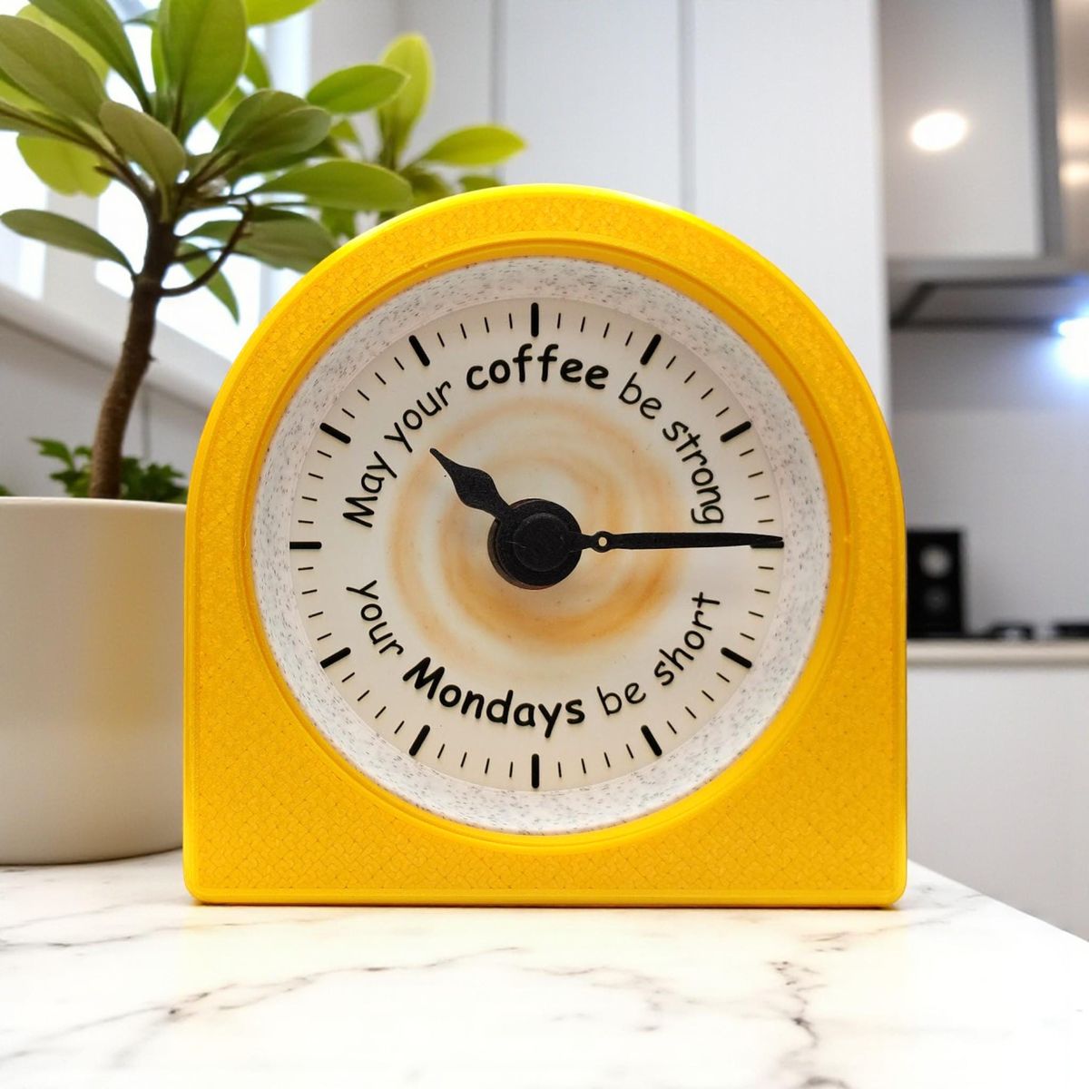 Yellow Coffee Quote Clock