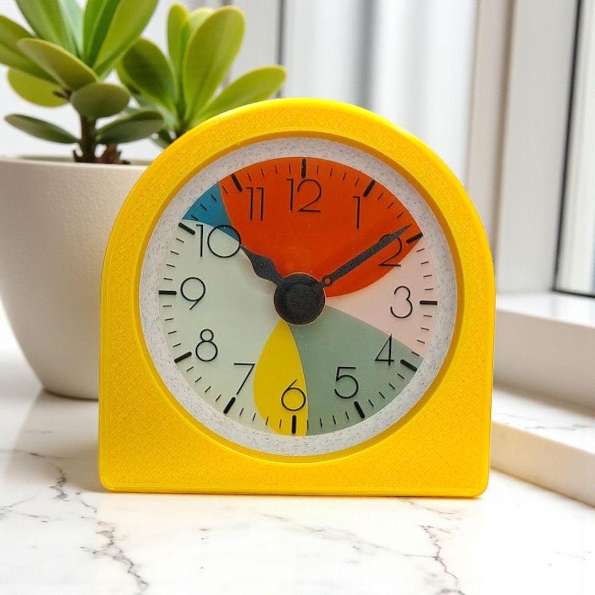 Yellow Color Block Clock