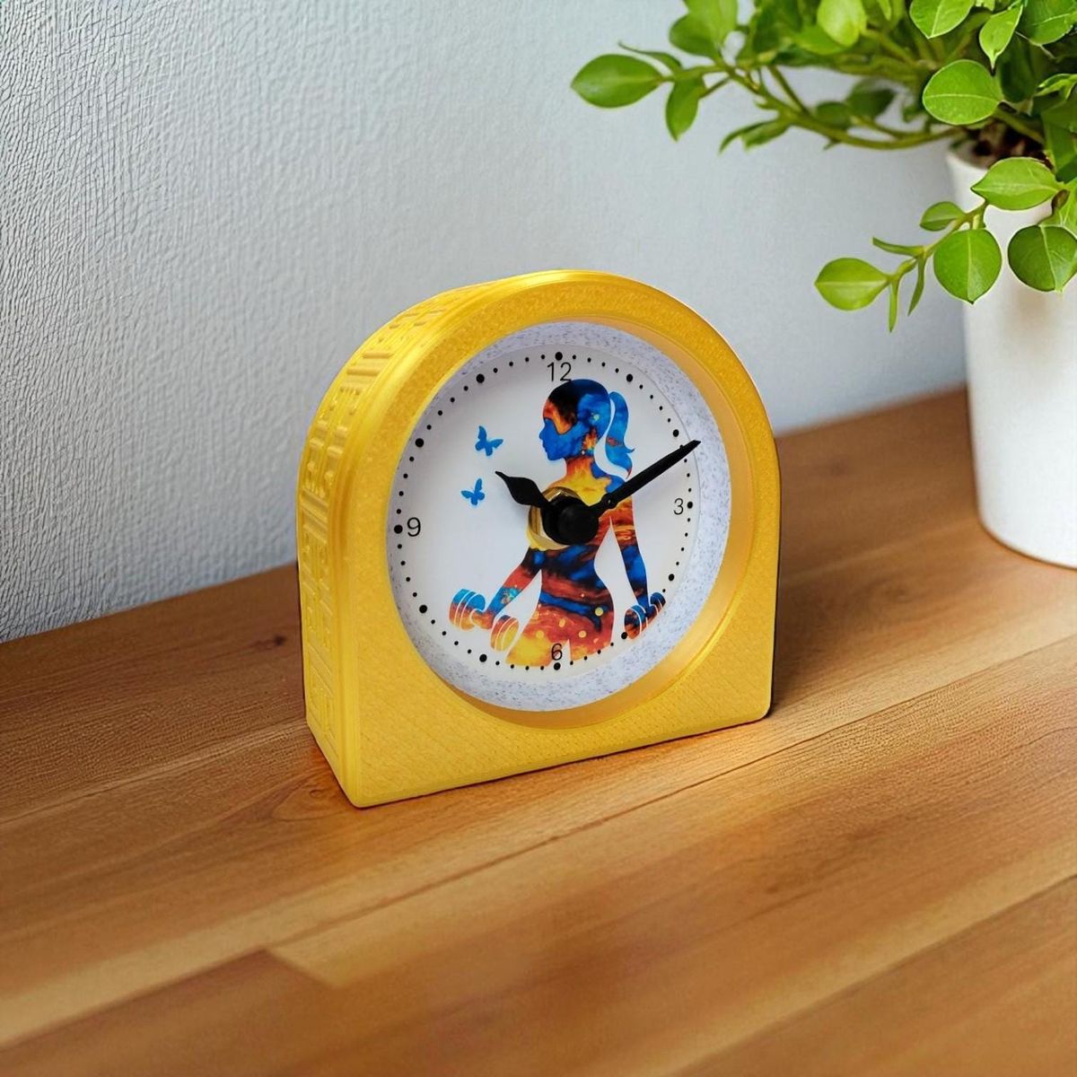 Yellow Fitness Motivation Clock — view 4