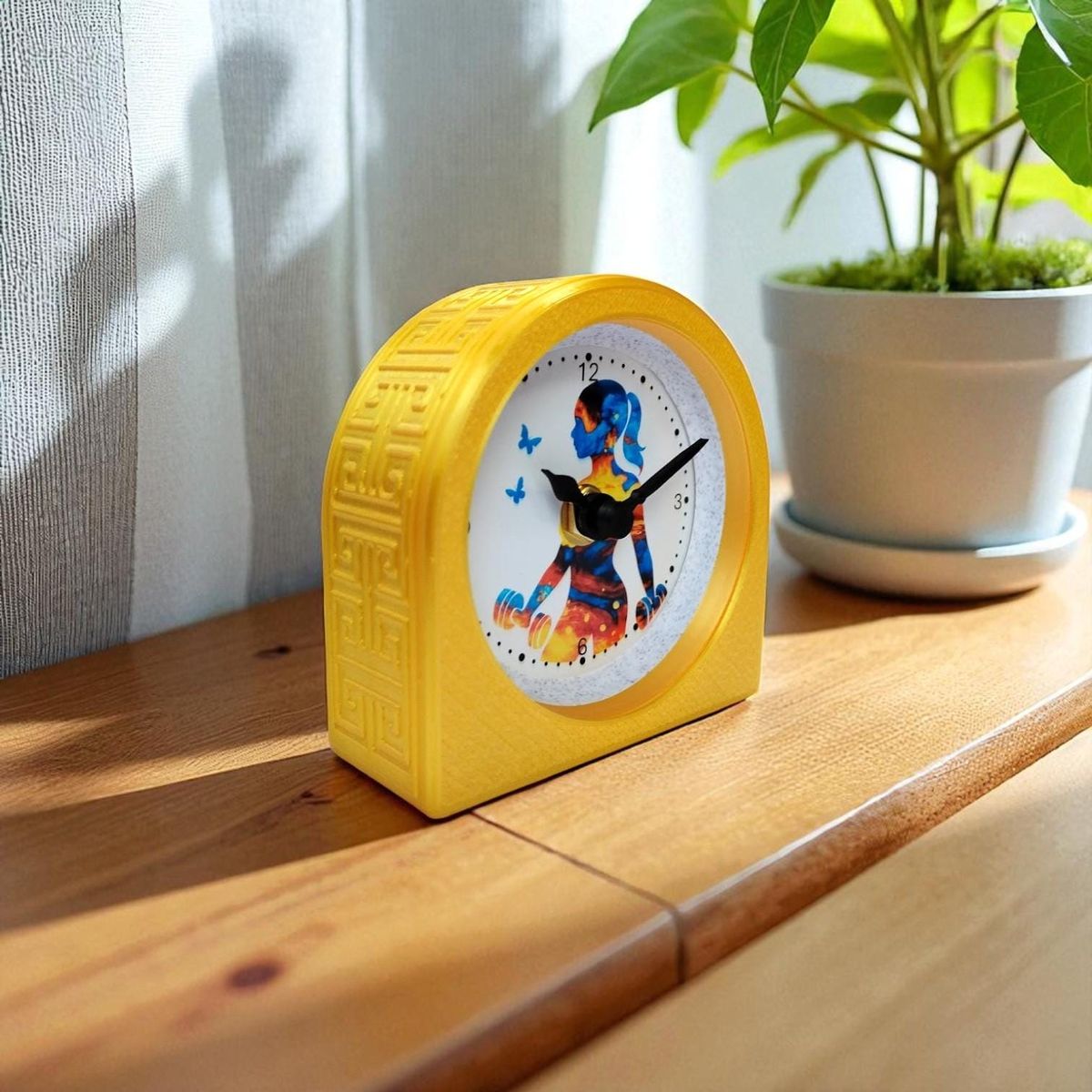 Yellow Fitness Motivation Clock — view 6