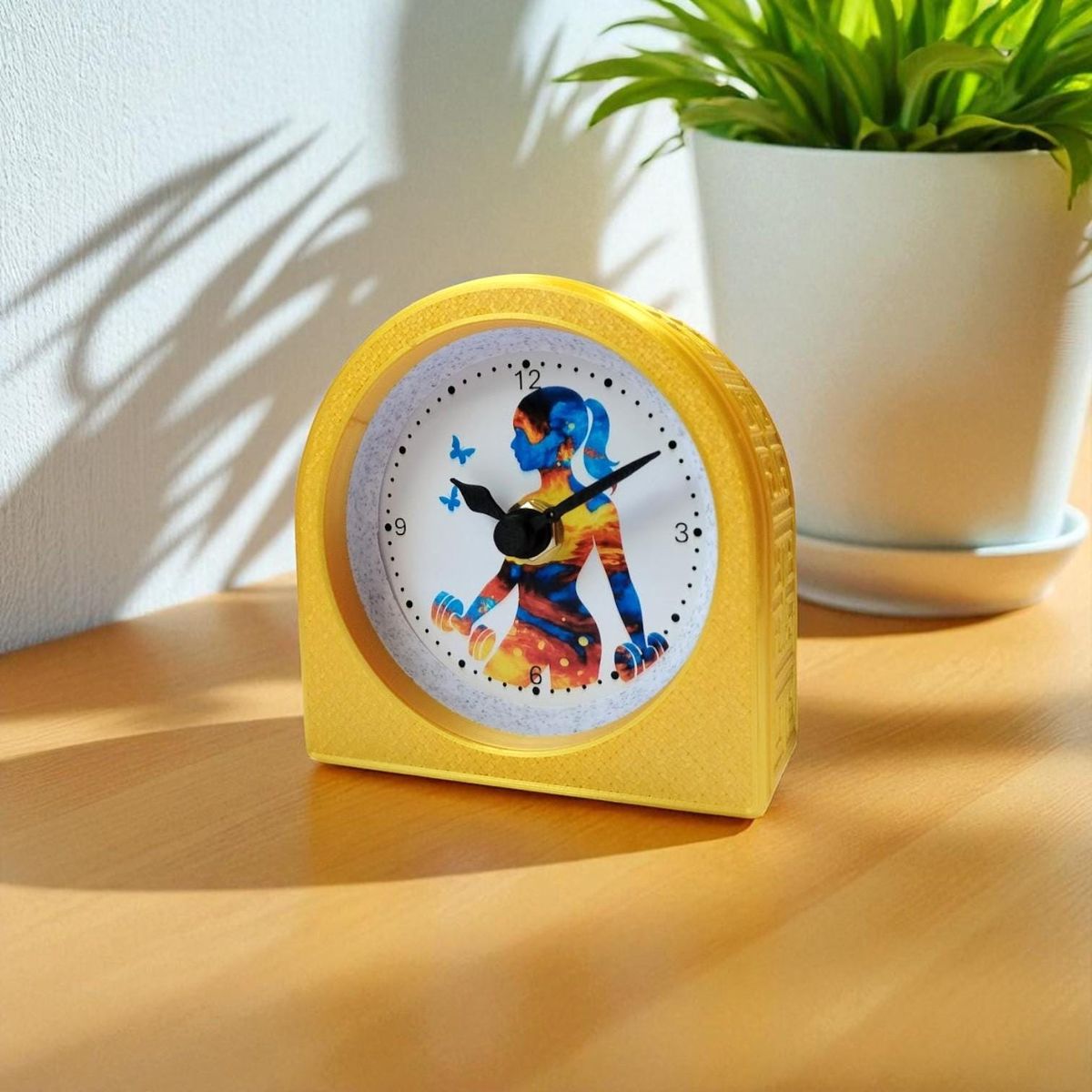 Yellow Fitness Motivation Clock — view 7