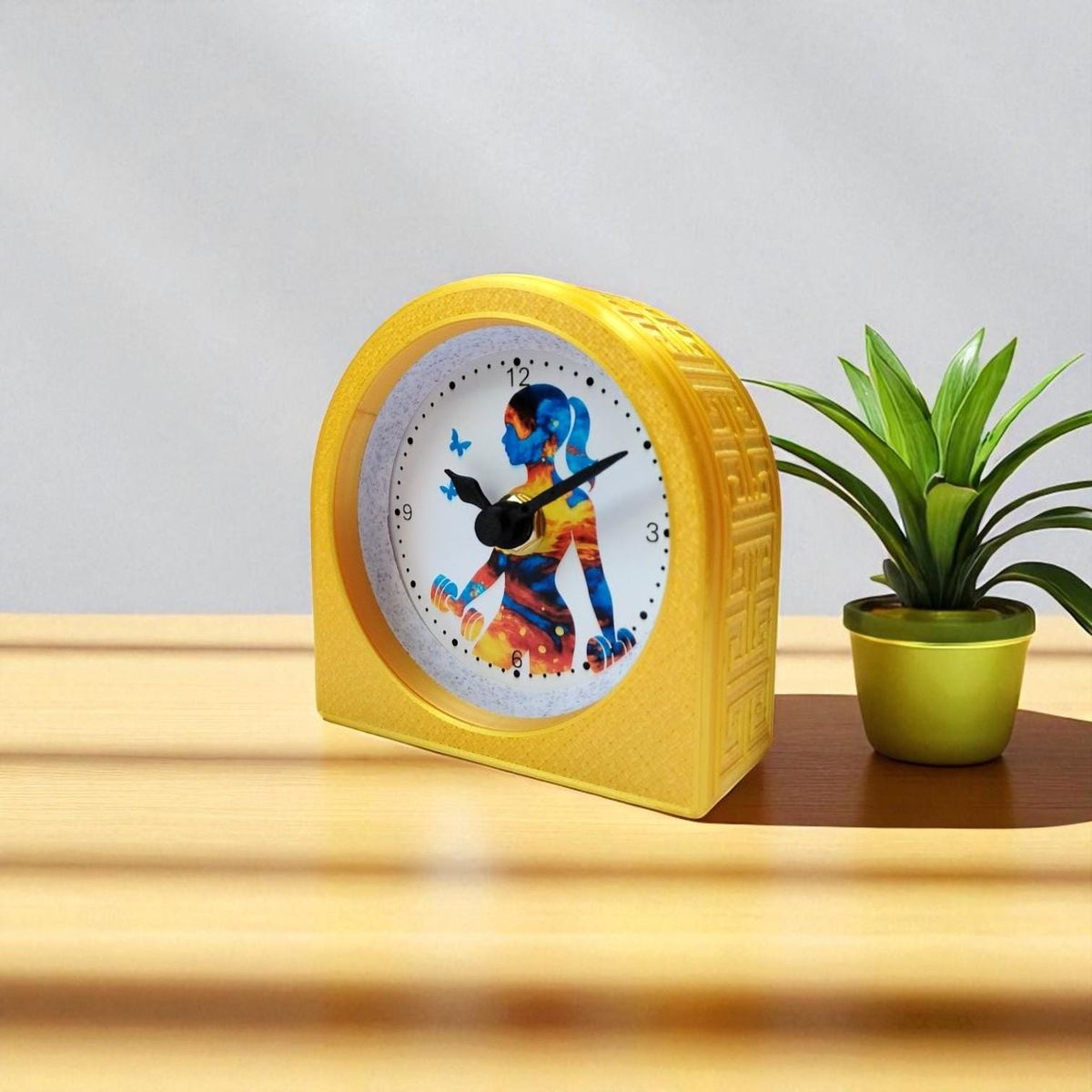Yellow Fitness Motivation Clock — view 8