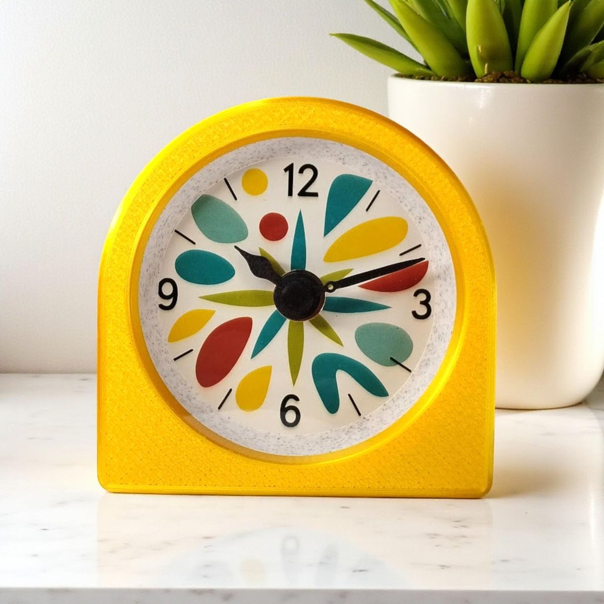 Yellow Mid-Century Modern Clock