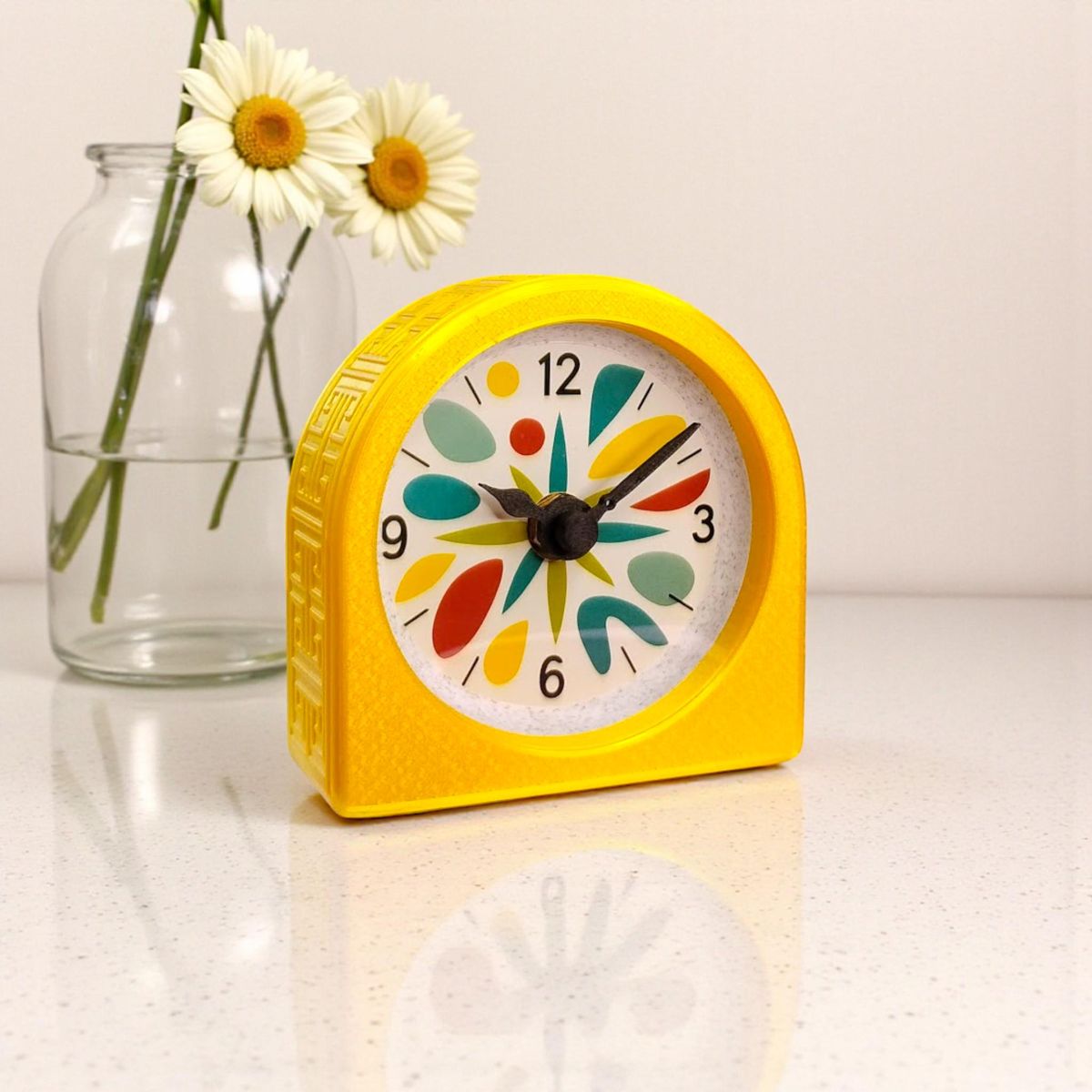 Yellow Mid-Century Modern Clock — view 4