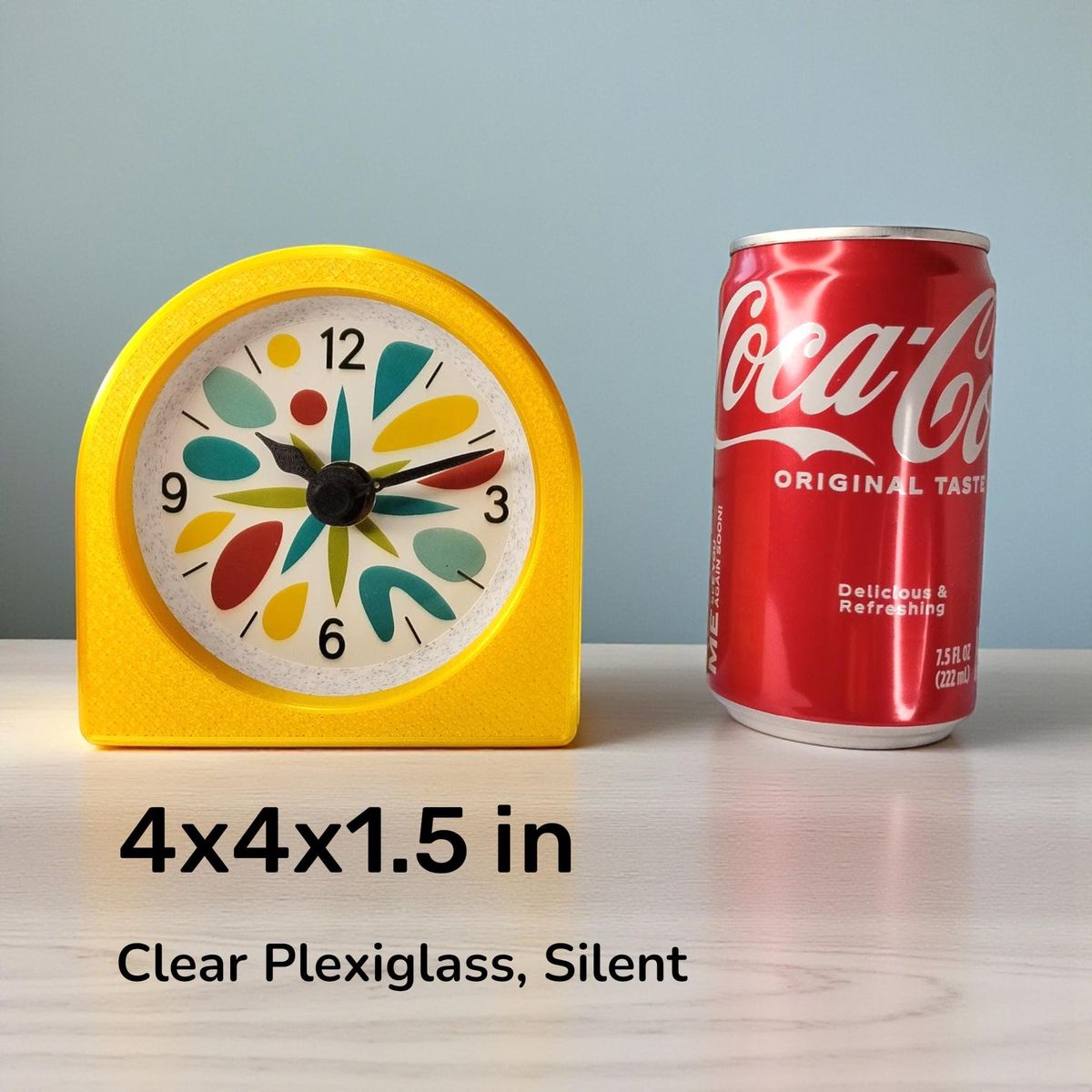 Yellow Mid-Century Modern Clock — view 10