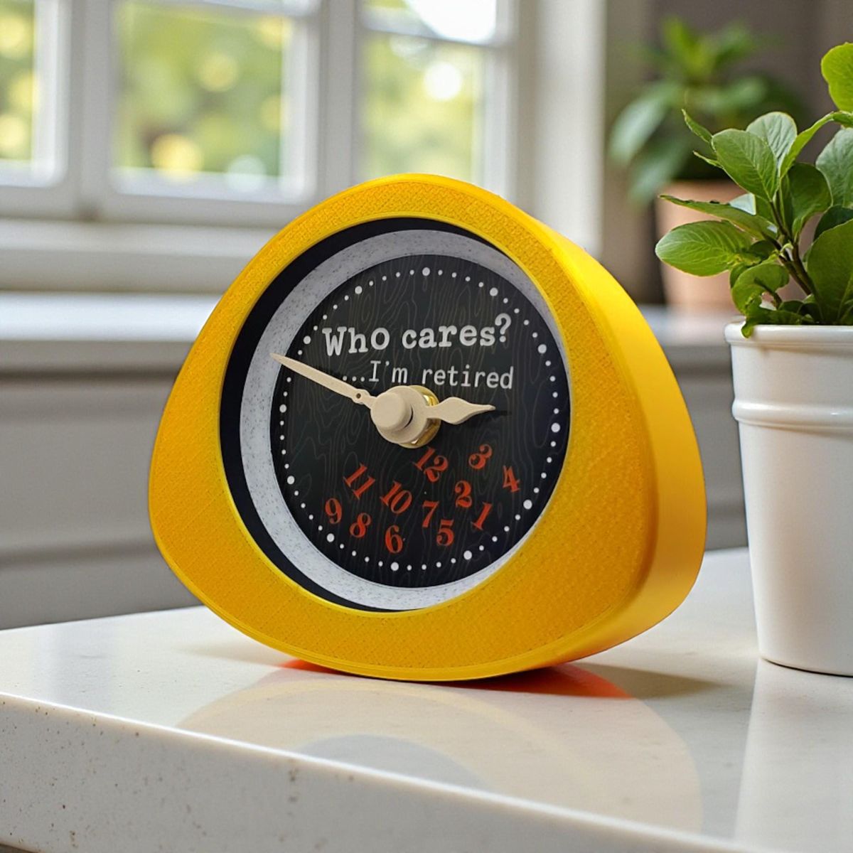 Yellow Retirement Triangle Clock