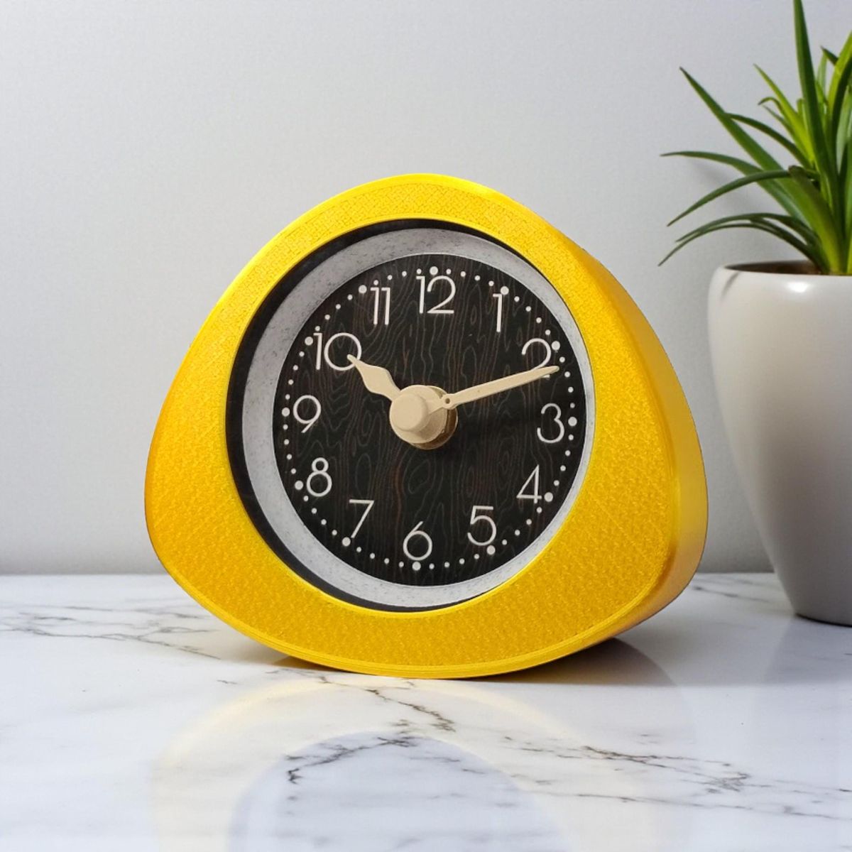 Yellow Retro Style Triangle Clock