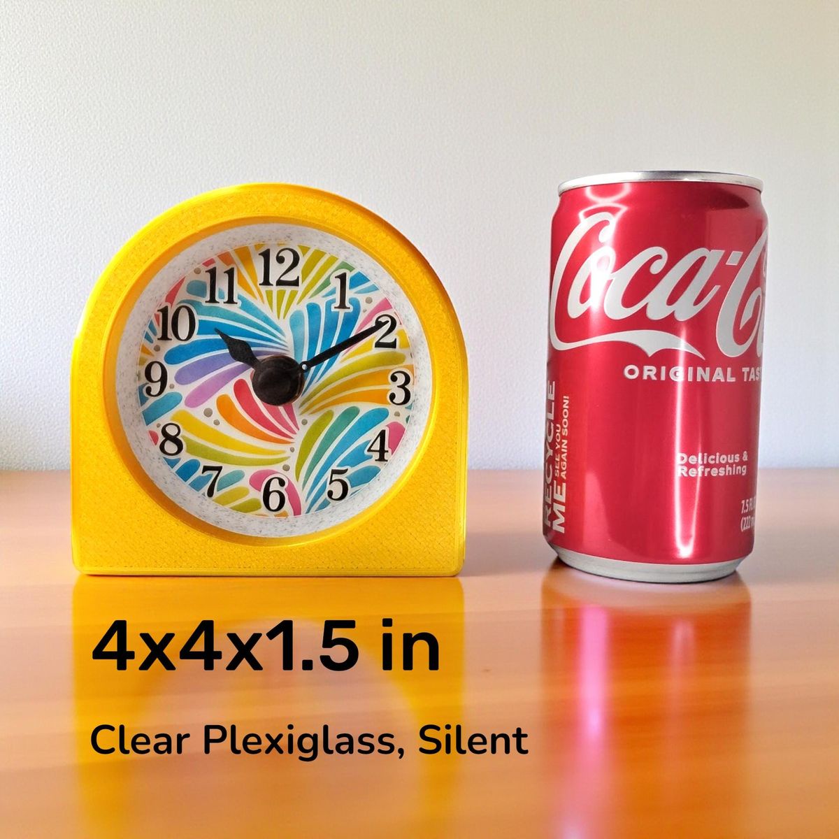Yellow Spoonflower Swirl Clock — view 3