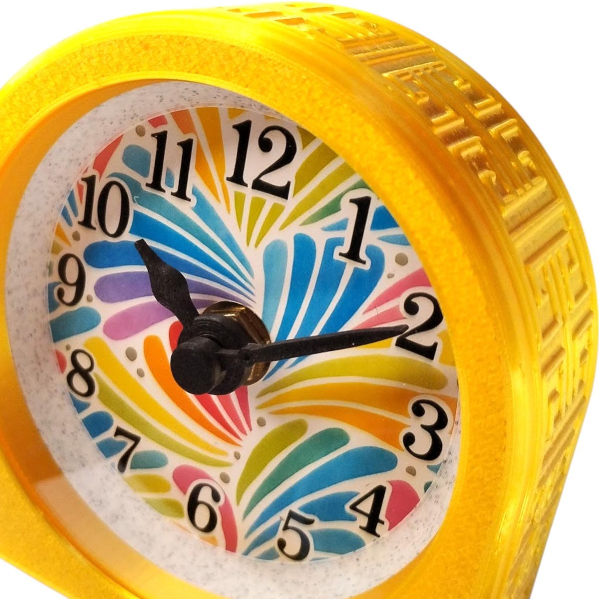 Yellow Spoonflower Swirl Clock — view 4